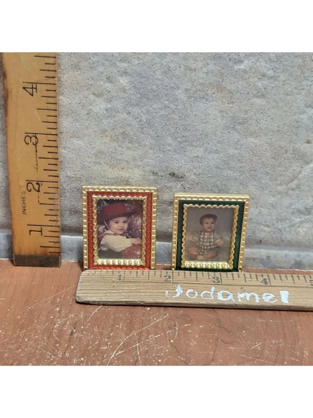 Two Vintage Miniature Tabletop Picture Photo Frames
